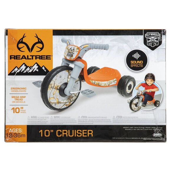Realtree 10" Cruiser Tricycle With Ergonomic Handlebars & Sound Effects - Picture 1 of 4